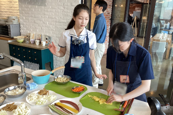 韓国の伝統料理を一緒に作りました